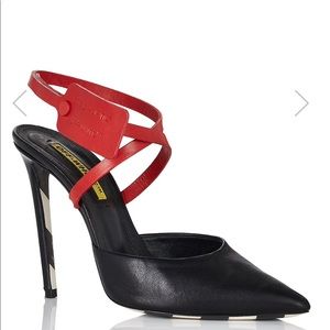 zip tie off white heels